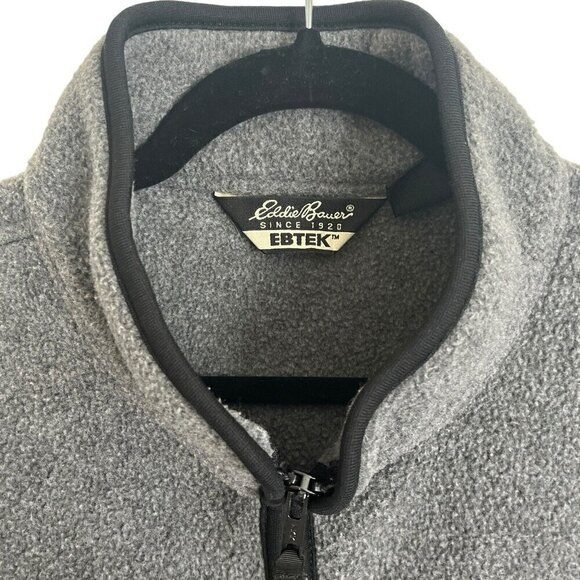 Eddie Bauer Ebtek Men Large Full Zip Fleece Vest Gray Polartec Vintage Gorpcore - Picture 3 of 12